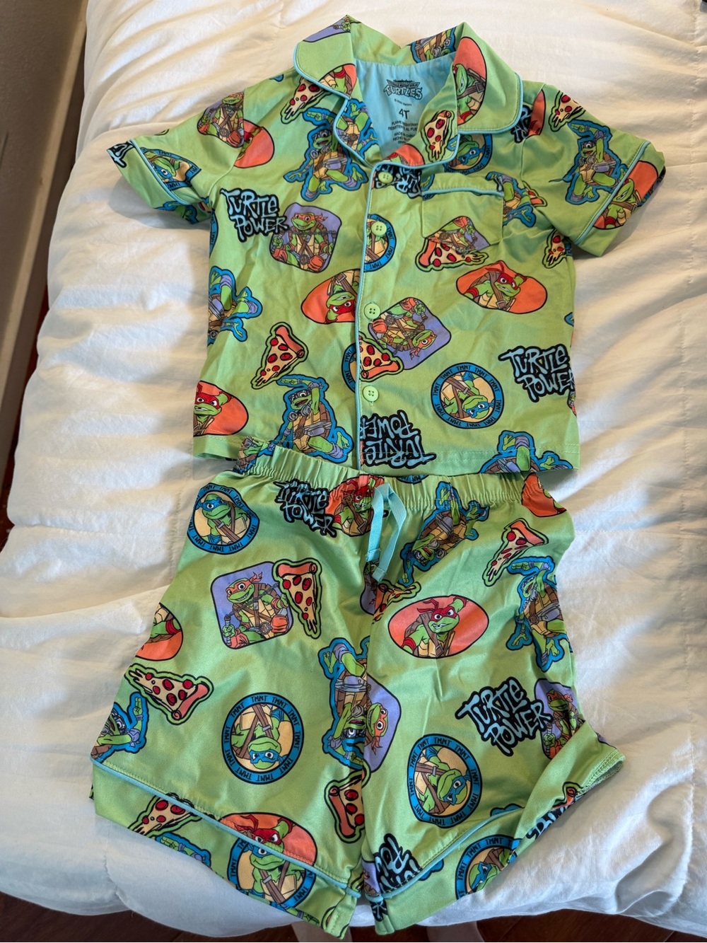 Nickelodeon Teenage Mutant Ninja Turtles Lime Green Short Pajama Set